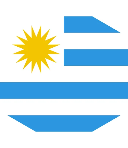 Bandera Uruguay Aislada Sobre Fondo Blanco Ilustración Vectorial — Archivo Imágenes Vectoriales