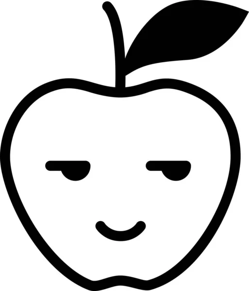 Icône Heureuse Concept Avatar Visage Pomme Émoticône Illustration Vectorielle Minimaliste — Image vectorielle