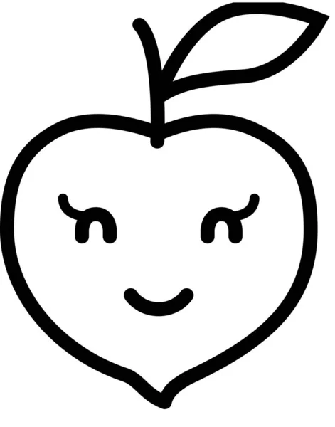 Expressão Rosto Emoticon Vetor Avatar Rosto Feliz Fruta Pêssego — Vetor de Stock
