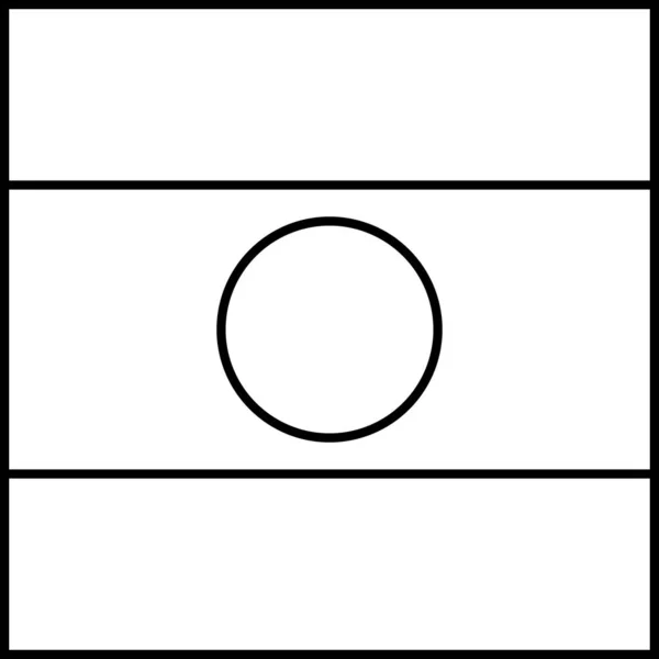 Bandiera Del Laos Pdr Icona Piatta Illustrazione Vettoriale — Vettoriale Stock