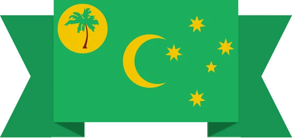 Flag Cocos Islands Flat Icon Vector Illustration — Stock Vector
