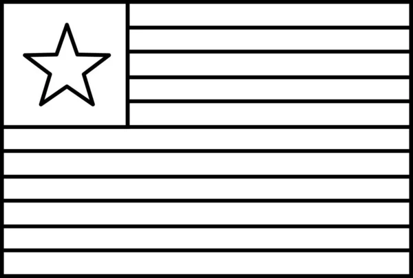 Bandeira Libéria Ícone Plano Ilustração Vetorial — Vetor de Stock
