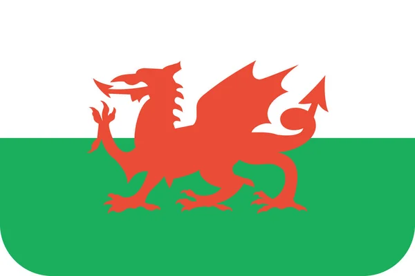 ウェールズの旗ベクトル図 — ストックベクタ