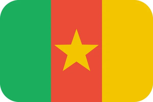 Vlajka Ploché Ikony Kamerunu Vektorová Ilustrace — Stockový vektor