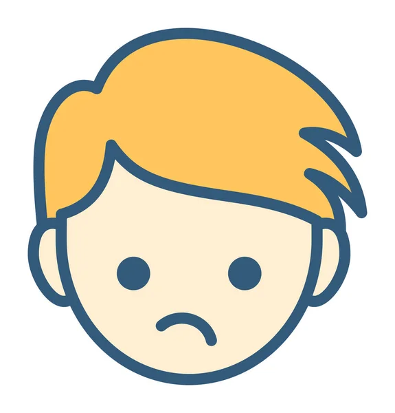 Unhappy Emoticon Concept Vector Illustration — Stock Vector