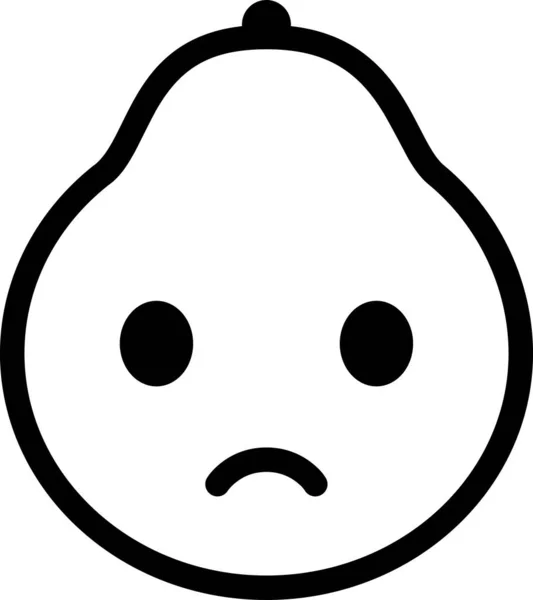 グレープフルーツの表情ベクトル 悲しい顔のアバター — ストックベクタ