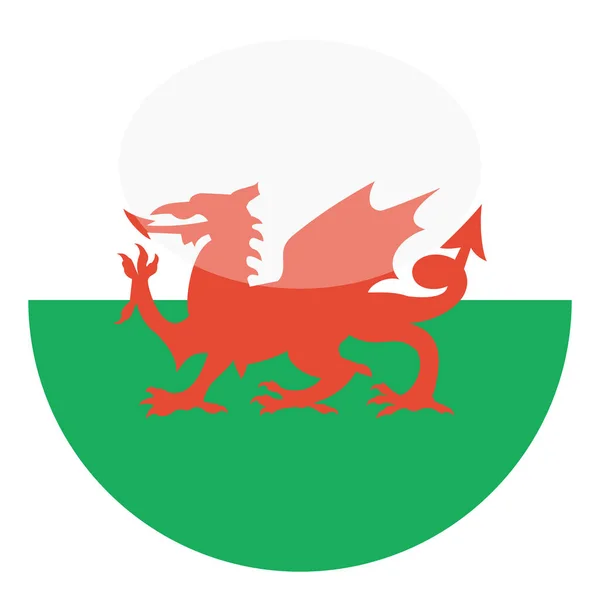 Σημαία Ουαλίας Απομονωμένη Λευκό Φόντο Διανυσματική Απεικόνιση — Διανυσματικό Αρχείο