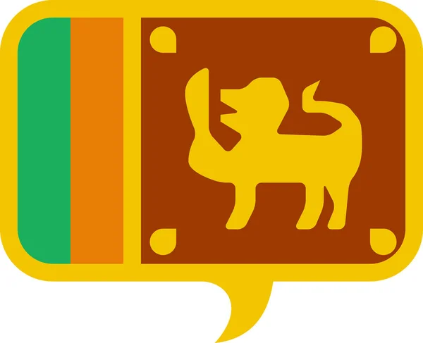 Флаг Плоской Иконки Шри Ланки Векторная Иллюстрация — стоковый вектор