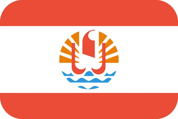 Vlag Van Frans Polynesië Plat Icoon Vectorillustratie — Stockvector