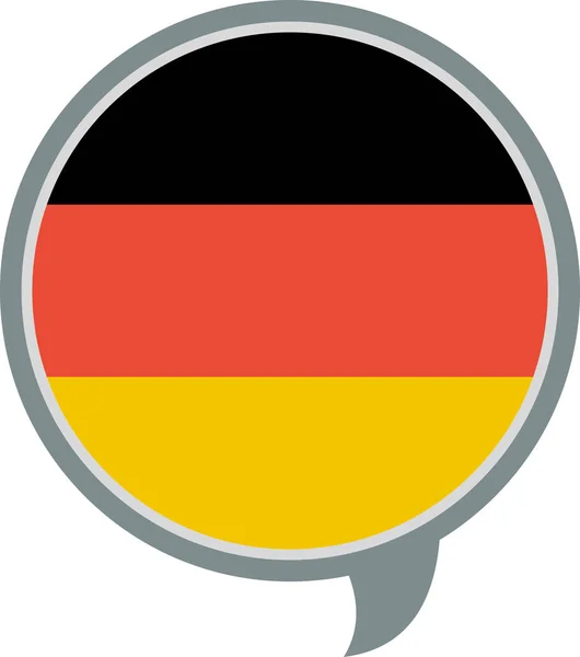 Drapeau Allemagne Icône Plate Vecteur Illustration — Image vectorielle