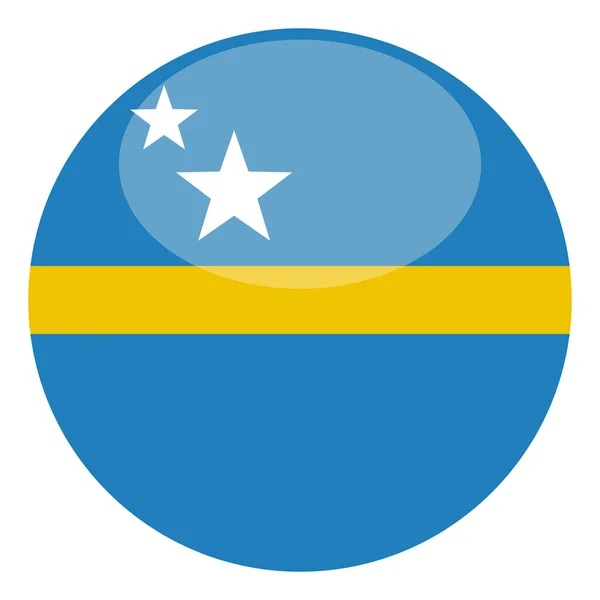 Curacao Vlag Geïsoleerd Witte Achtergrond Vectorillustratie — Stockvector