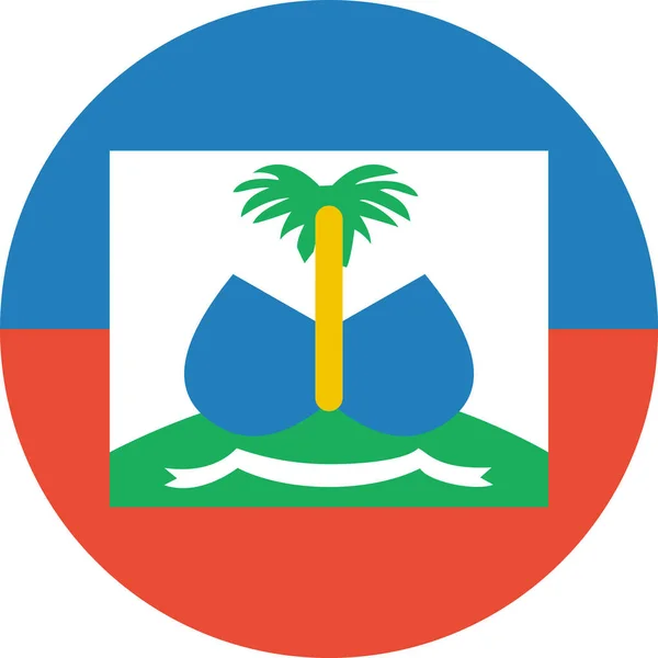 Vlajka Ploché Ikony Haiti Vektorová Ilustrace — Stockový vektor
