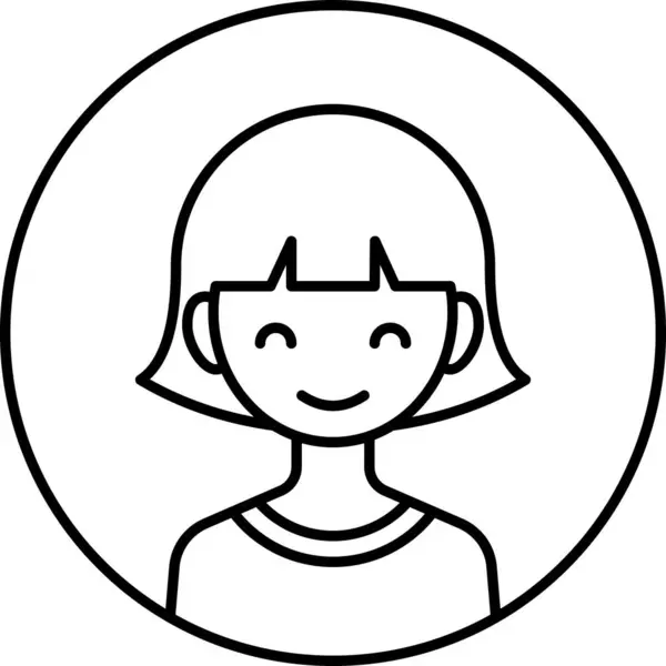 Chica Avatar Icono Vector Perfil Ilustración — Vector de stock