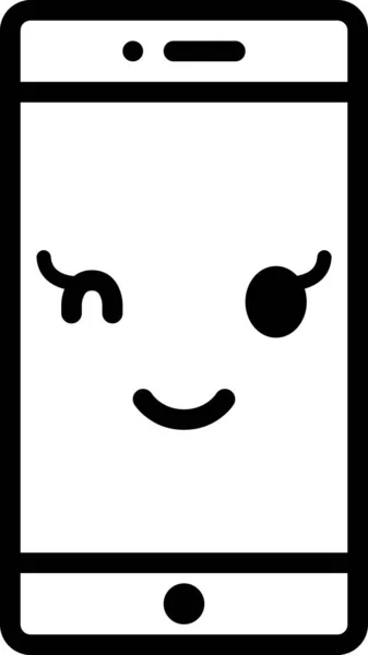 Expression Face Emoticon Vector Happy Face Avatar Mobile Phone — Stock Vector