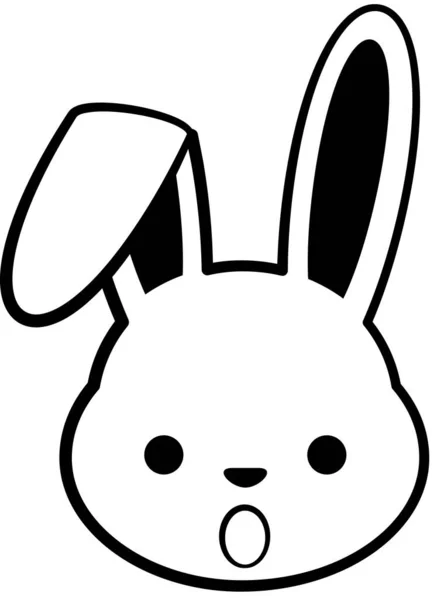 Sevimli Tavşan Ifadesi Minimalist Vektör Çizimi — Stok Vektör