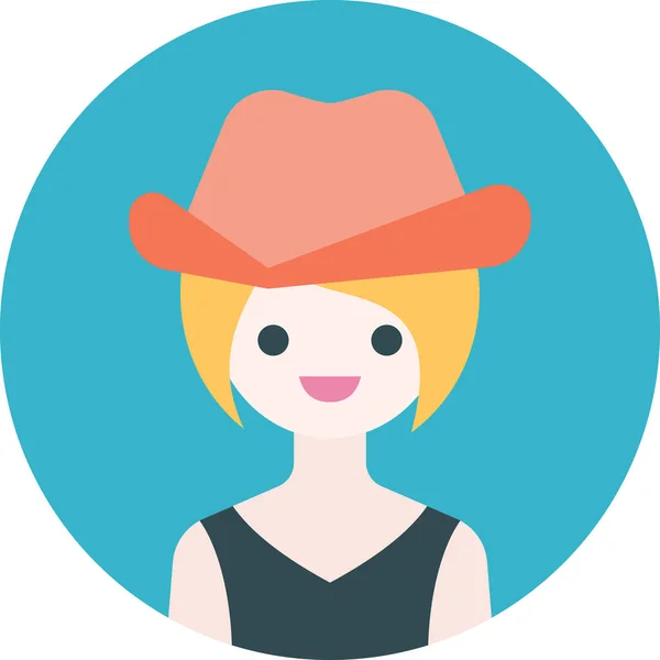 Woman Face Girl Avatar Concept People Smile Icon Minimalistic Vector — Stock Vector