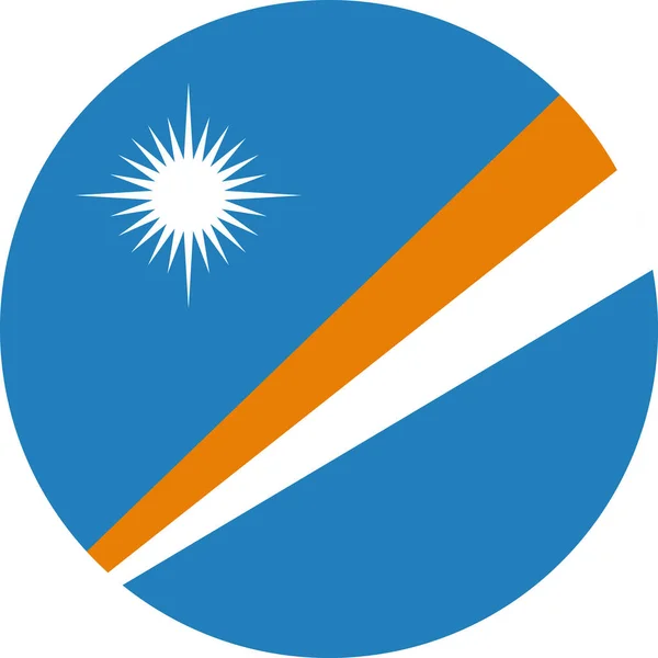 マーシャル諸島の旗フラットアイコン ベクトルイラスト — ストックベクタ