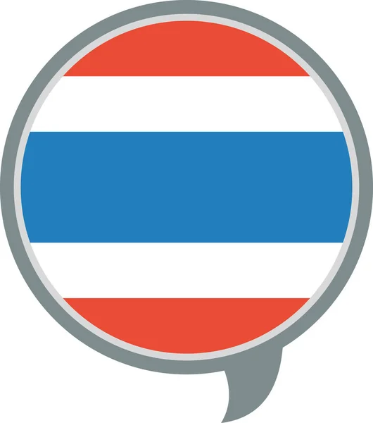 Drapeau Thaïlande Icône Plate Vecteur Illustration — Image vectorielle