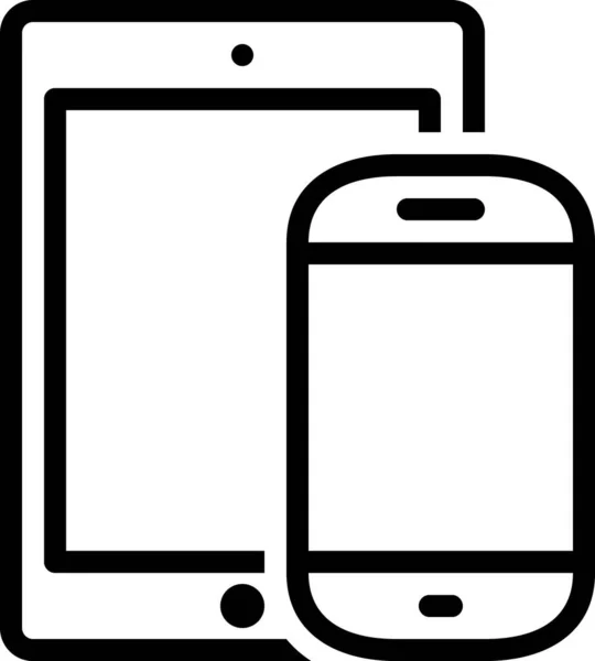 Tablet Und Smartphone Flaches Symbol Vektor Illustration — Stockvektor