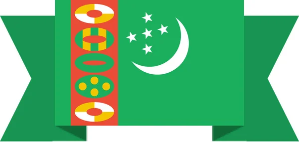 Bandera Turkmenistán Vector Ilustración — Vector de stock