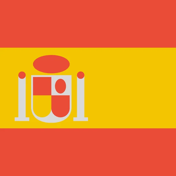 Vlag Van Spanje Vector Illustratie — Stockvector