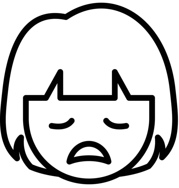 Conceito Emoticon Cansado Ilustração Vetorial — Vetor de Stock