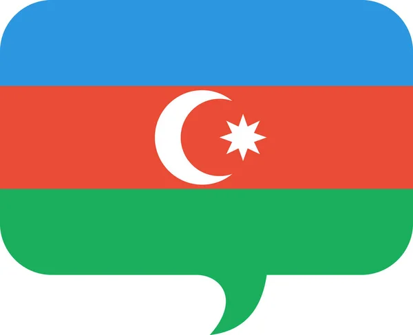 Bandera Azerbaiyán Icono Plano Vector Ilustración — Archivo Imágenes Vectoriales