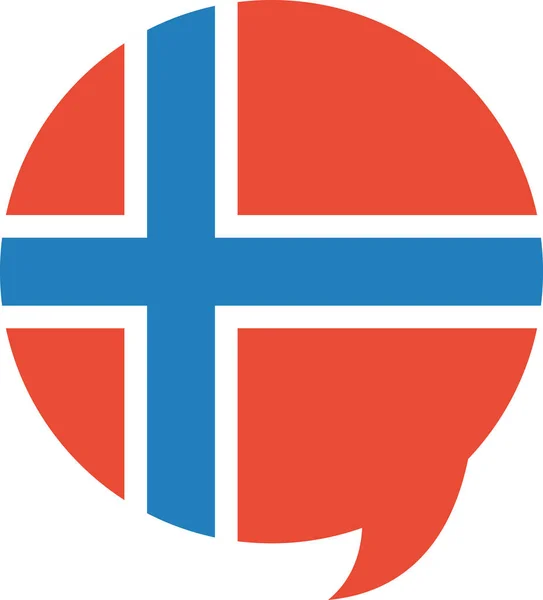 Bandera Noruega Icono Plano Vector Ilustración — Archivo Imágenes Vectoriales