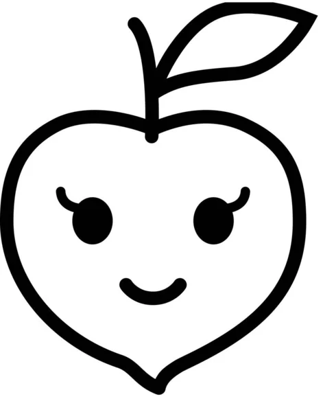 Выражение Лица Смайлик Вектор Счастливое Лицо Аватар Персиковые Фрукты — стоковый вектор