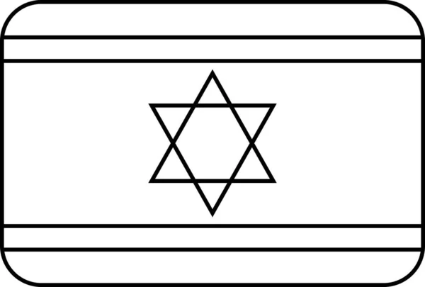 以色列国旗扁平图标 矢量图解 — 图库矢量图片