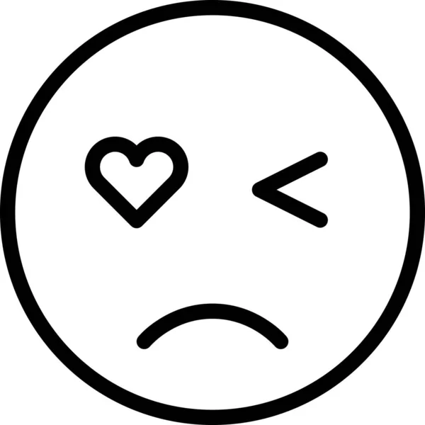 悲伤的图标 眨眼的脸神通 情绪化的表情 简约的矢量图解 — 图库矢量图片