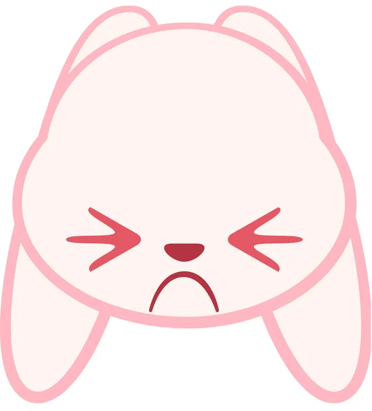 Cute Rabbit Expression Mood Minimalistic Vector Illustration — Stock Vector