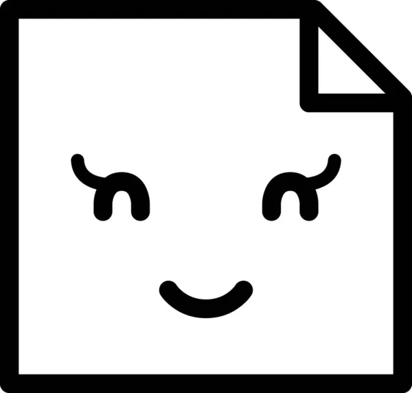 Expresión Cara Emoticono Vector Cara Feliz Avatar Etiqueta Nota — Vector de stock