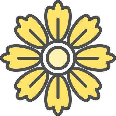 Papatya çiçeği süslemesinin vektör illüstrasyonu, çiçek çiçeği çiçeği sanatı