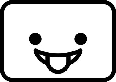 dil dışarı avatar, emoticon konsept vektör illüstrasyonu