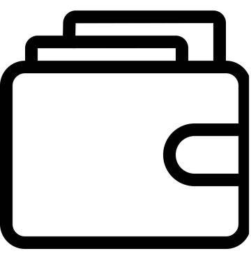 Para, maaş ve finans için cüzdanın vektör çizimi