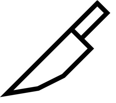 Beyaz arkaplanda izole edilmiş bıçak, vektör illüstrasyonu