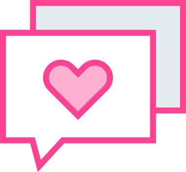 Sevgililer günü kalp simgesi, minimalist vektör illüstrasyonu