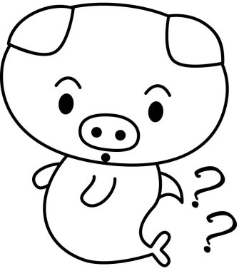 Şüpheli domuz suratı ifadesi, vektör illüstrasyonu