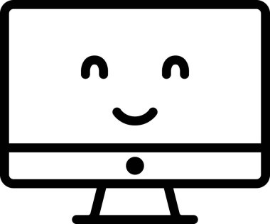 İfade yüz ifadesi duygu simgesi vektörü, masaüstü bilgisayarında gülen yüz avatarı