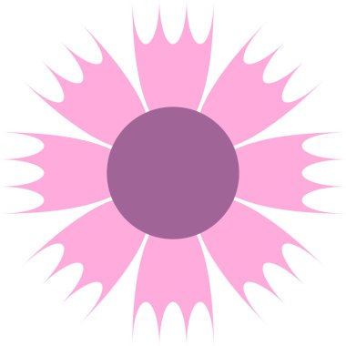 Çiçek süslemesinin pembe mor vektör çizimi, çiçek çiçeği çiçeği çiçek sanatı