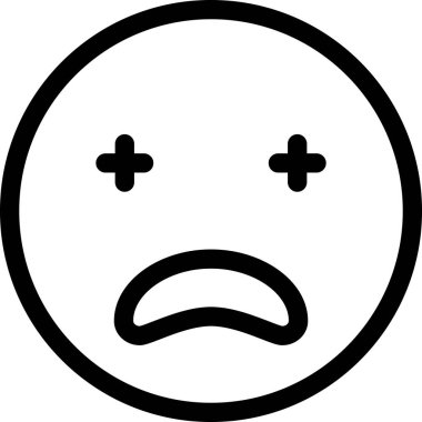 Maskot duygularının modern grafik çizimi sıkılmış simge