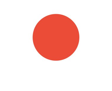 Japonya bayrağı düz simge, vektör illüstrasyonu