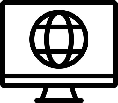 dünya simgesi, minimalist vektör illüstrasyonu