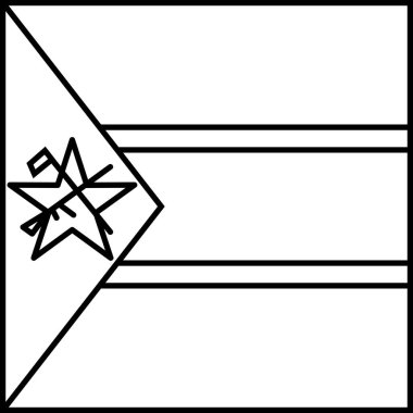 Mozambik düz simgesi bayrağı, vektör illüstrasyonu  