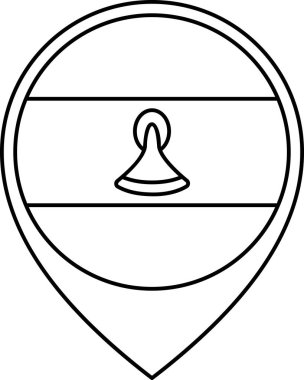 Lesotho düz simgesi bayrağı, vektör illüstrasyonu  