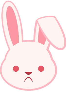 Sevimli tavşan ifadesi, minimalist vektör çizimi