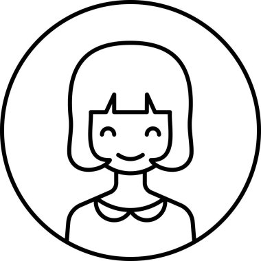 kız avatar simgesi, profil vektör çizimi