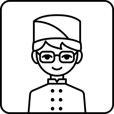 Erkek yüzü, çocuk avatar konsepti, insanlar gülümseme ikonu, minimalist vektör illüstrasyonu