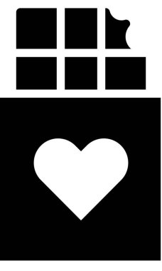 Sevgililer günü kalp simgesi, minimalist vektör illüstrasyonu